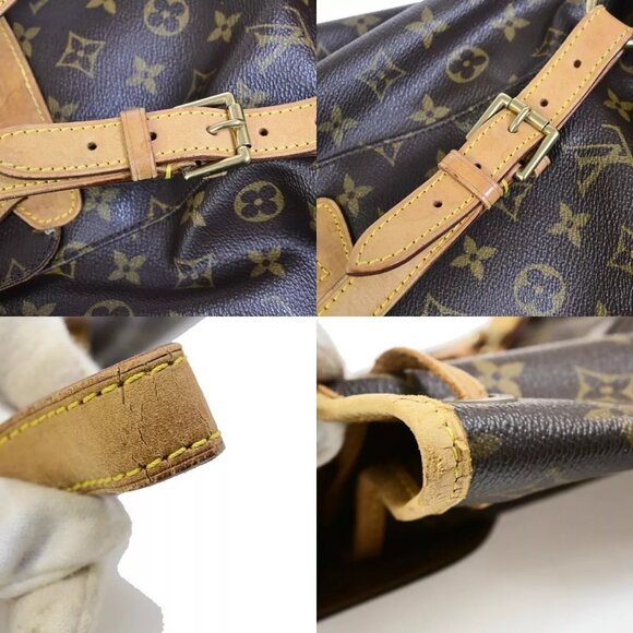 LOUIS VUITTON Montsouris MM Backpack Bag Monogram Leather Brown